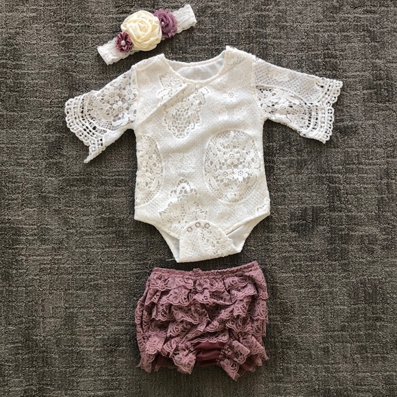 boho lace romper baby